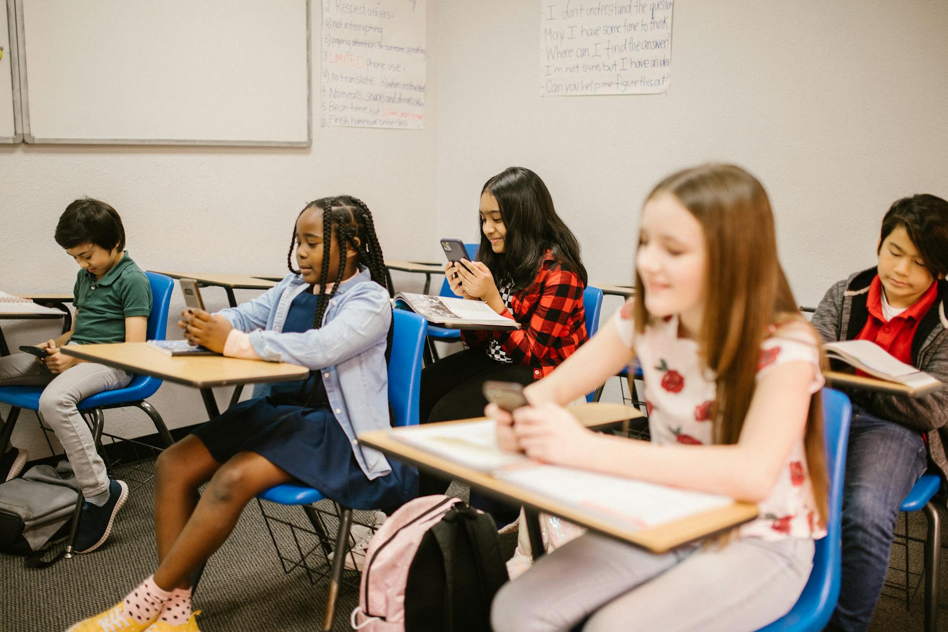 students studying